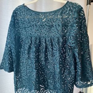 Deep turquoise lacey top